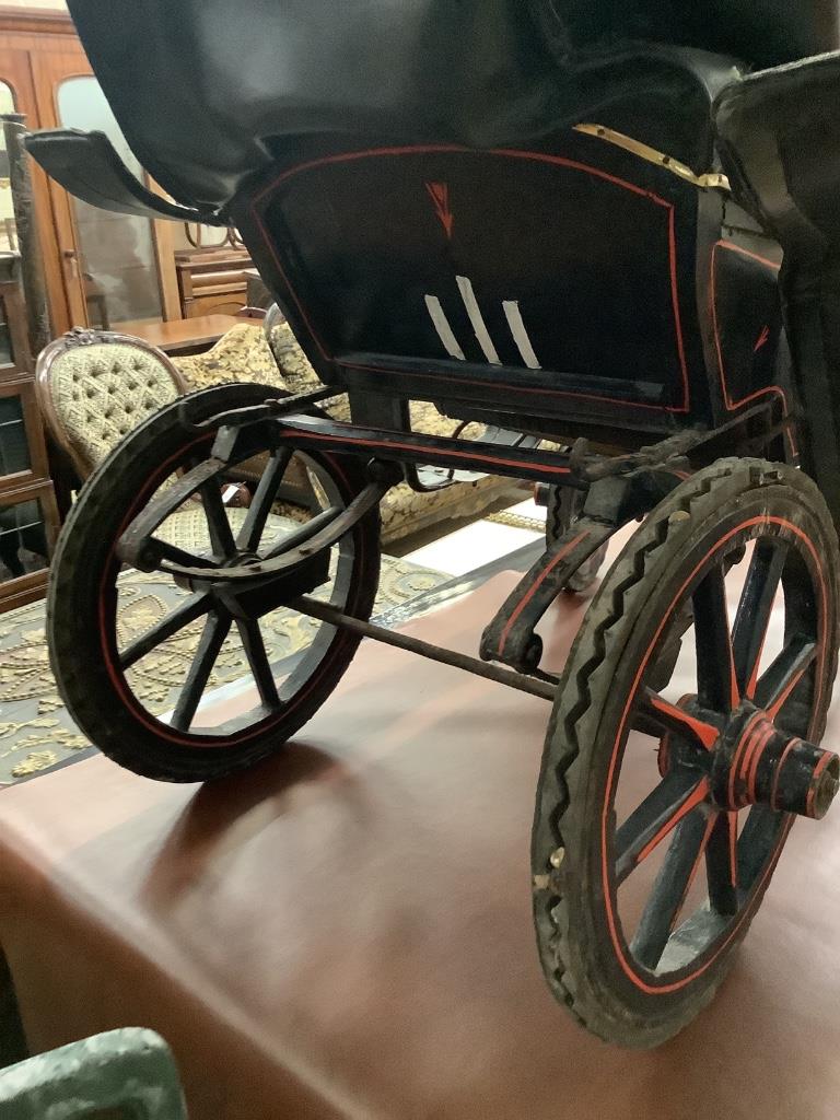 A Victorian Barouche horse or dog drawn child's carriage, length 116cm